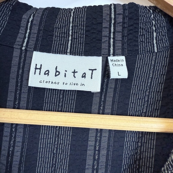 Habitat Swing Jacket Blazer Large (14/16) Textured Plaid Striped Art to Wear - Picture 2 of 7